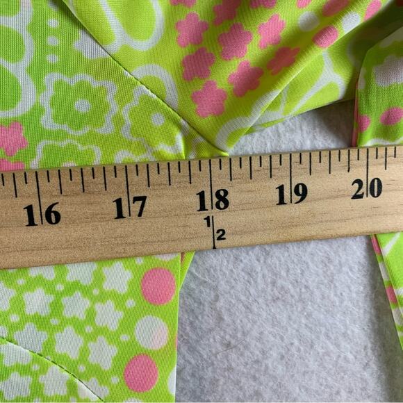 Vintage 70s Womens‎ Button Tunic Top Sz S Green Flower Power Twiggy Mod - Picture 8 of 14